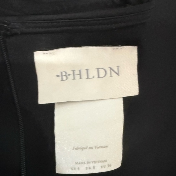 BHLDN Black Sheath Midi Dress with Slit - Picture 9 of 9